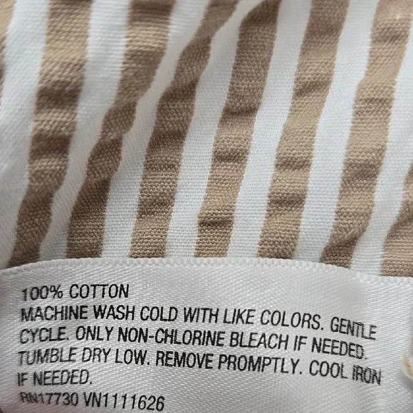 A New Day 100% Cotton Tan/White Striped Pants - Picture 3 of 11